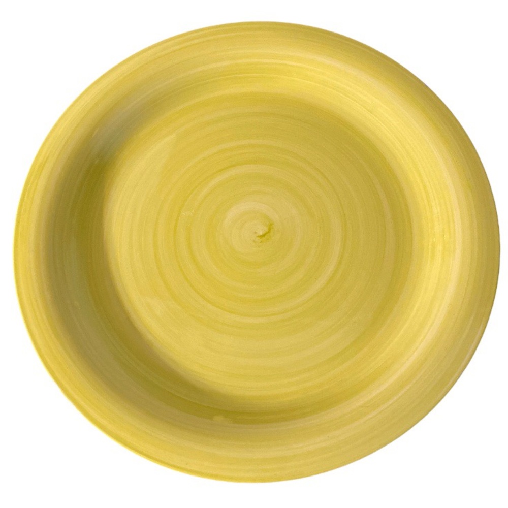 Citrus Grove Chartreuse Green Lime Yellow Swirl Dinner Plates 10 3/4” Hand Paint
